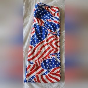 NEW LuLaRoe OS Leggings RED WHITE BLUE STARS Stripe Patriot USA BENIFITS CHARITY
